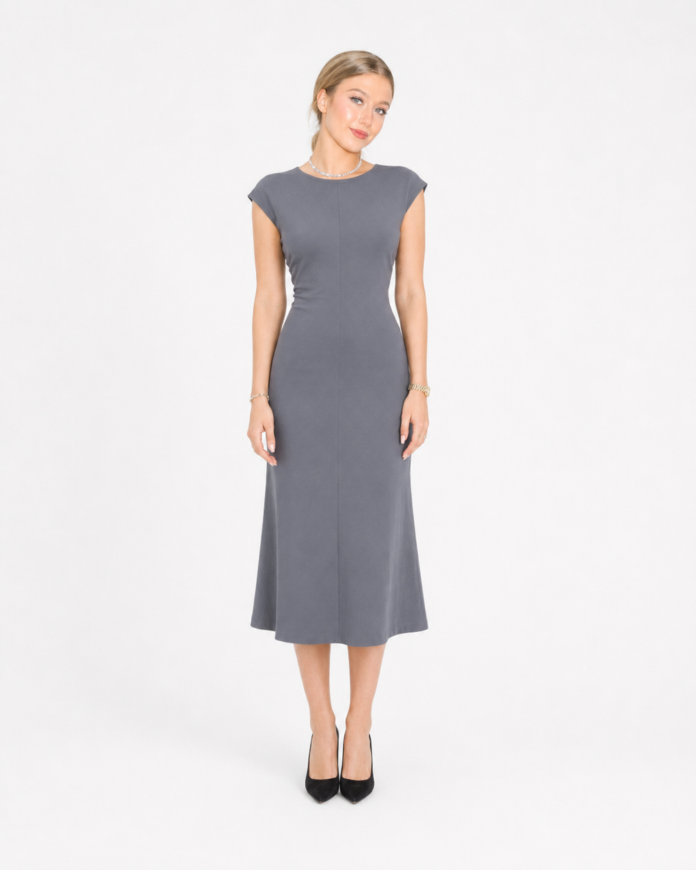 Slate Grace Cotton Midi Dress